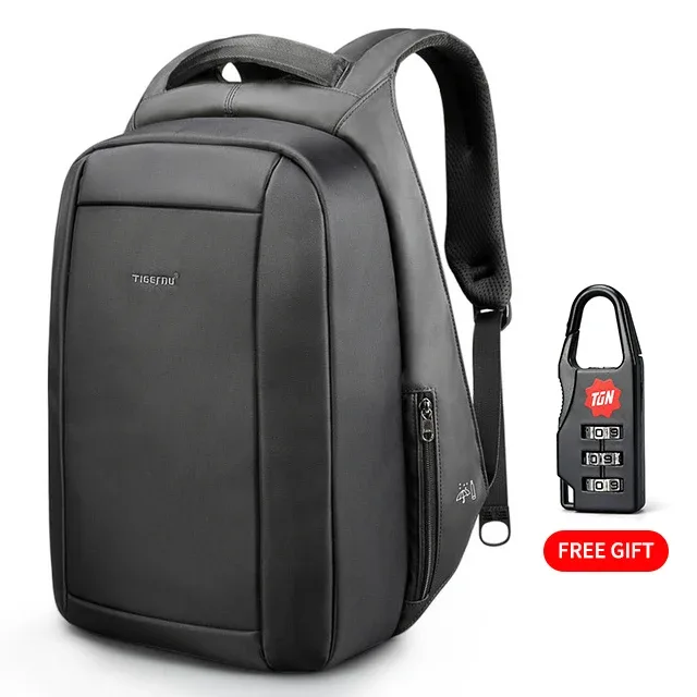 tig10eu-sac à dos étanche antivol pour femme, sacs à dos usb pour ordinateur portable, sac d'école de voyage, mode féminine, 15.6 pouces