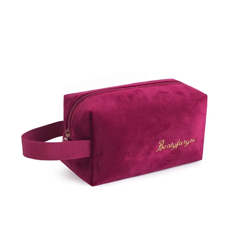 sac de rangement de maquillage en velours doux pour femme, trousse de toilette pour coussinets, trousse de maquillage de voyage gt, trousse de beauté pour évaluateurs