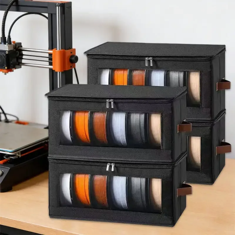 sac de rangement pour filament d'imprimante 3d, organisateur anti-humidité, pochette transparente pour bobines de 1 kg pla petg tpu abs, bac de transport pliable