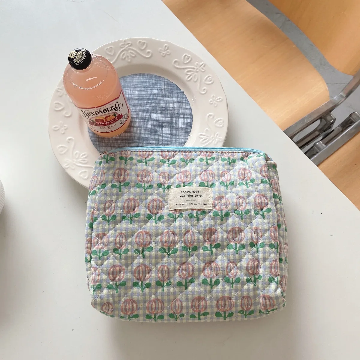 sac à cosmétiques de voyage à fleurs rétro pour femme, porte-monnaie, pochette, sacs à main pour étudiantes, grand sac de rangement, portefeuille
