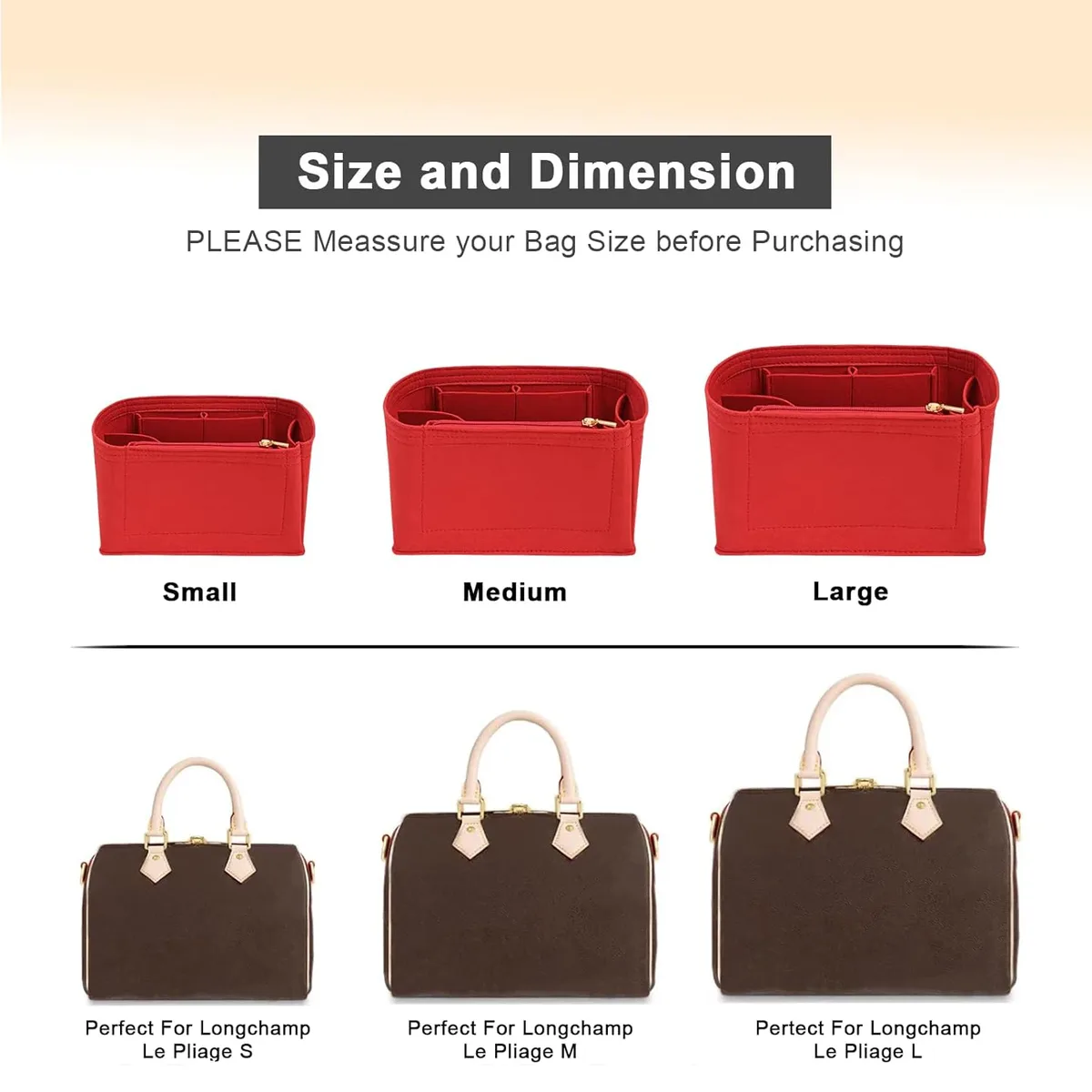 organiseurs de sac à main en feutre pour speedy 25 30 35, inserts pour sacs à main et cabas, organisateur neverful