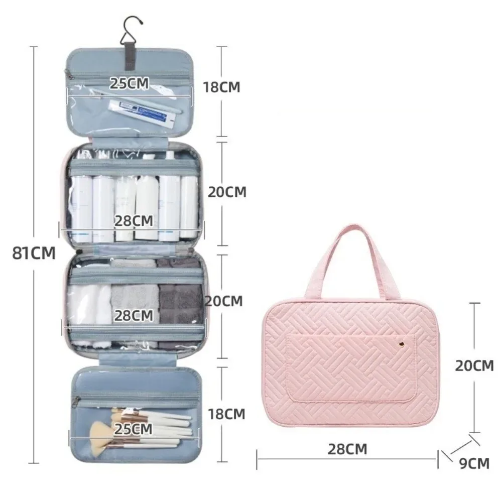sac de maquillage pliable à la mode, sac à main cosmétique suspendu étanche, kit de beauté de grande capacité, sac de voyage