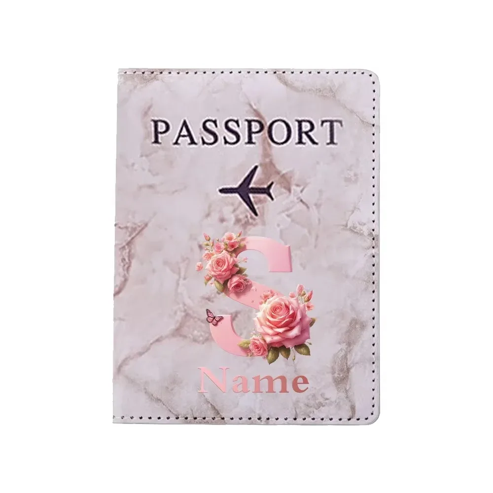 porte-passeport personnalisé avec lettres florales, nom personnalisé, pratique pour les voyages, les affaires, les mariages, cadeau