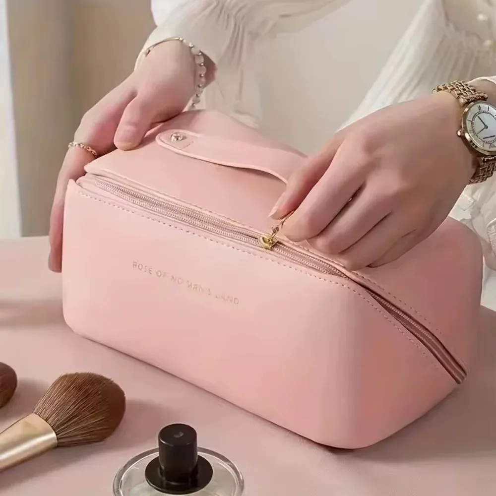 sac de rangement cosmétique de luxe portable, trousse de maquillage de voyage grande capacité pour femmes, sac de rangement de toilette multifonctionnel imperméable