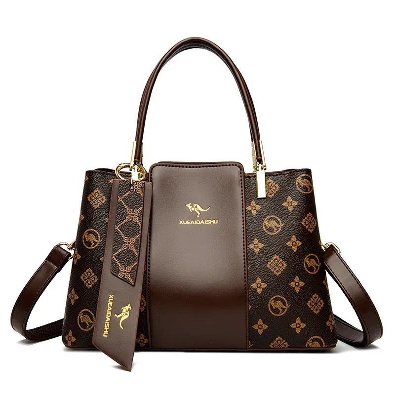 véritable marque sac en cuir sacs à main de luxe femmes sacs sacs à main de créateur de haute qualité dames sacs à bandoulière pour femmes 3 couches