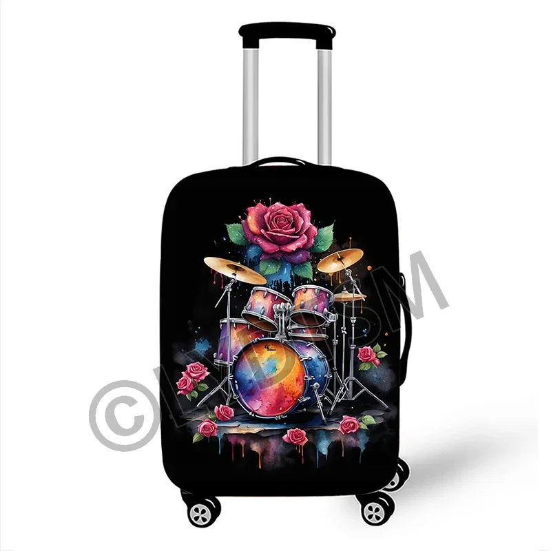 housse valise polyester motif musical coloré notes musique roses ailes protection voyage taille variable