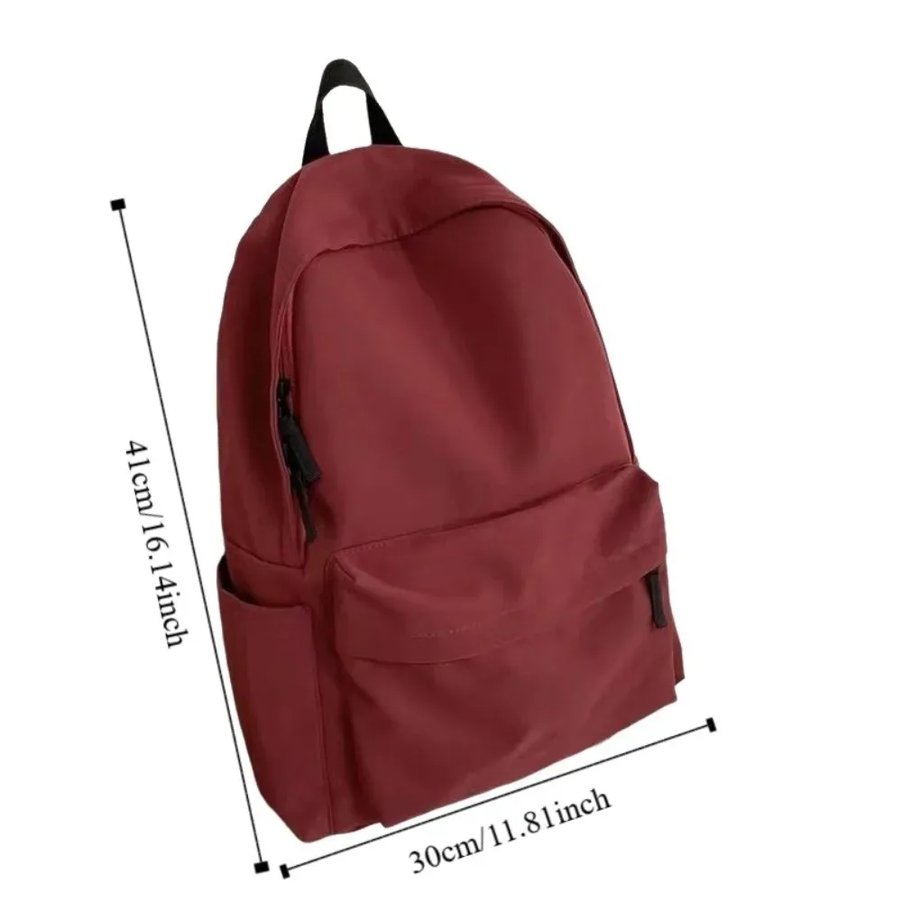 sac à dos d'étudiant moderne de grande capacité, sac d'école décontracté en nylon, couleur unie, bretelles réglables, sac de voyage, école