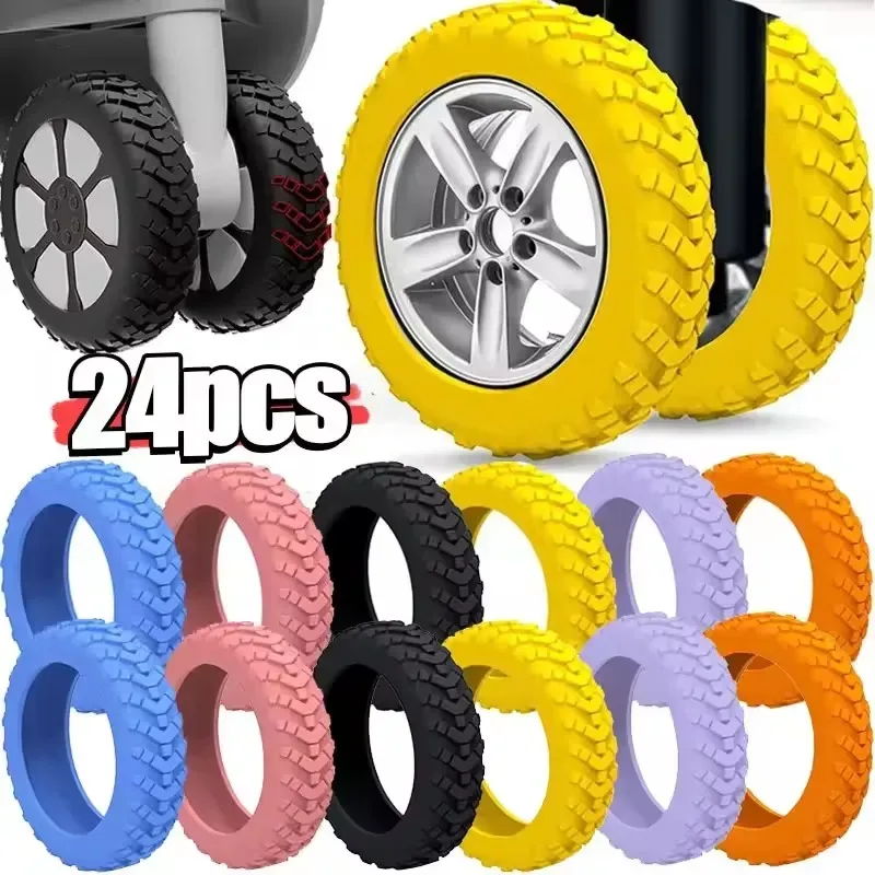 protègeroues silicone orange protection voyage accessoire minimaliste silencieux valise transport travail vacances déplacement safeguarding wheel covers voyage accessories