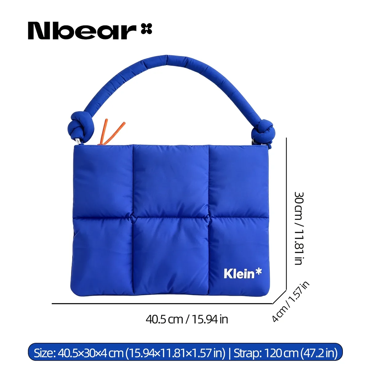 sac d'ordinateur portable en mousse bleu klein mignon original nbear, rangement portable pour 11,14,16 pouces