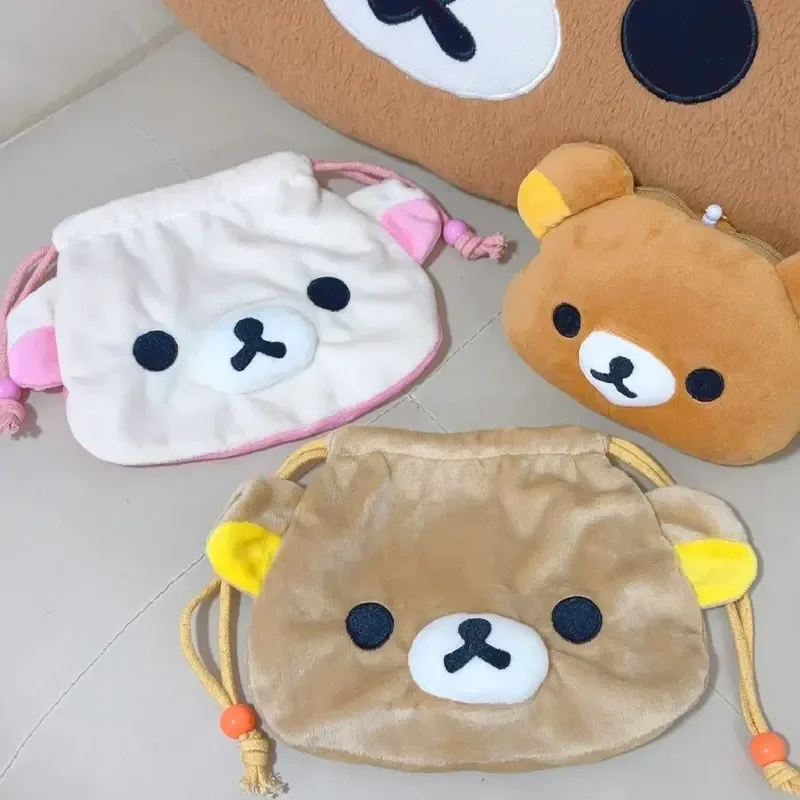 sac de rangement à cordon ours mignon et facile, sac à main de dessin animé pour fille, sac pour appareil photo portable à cordon, sac divers, trousse de maquillage