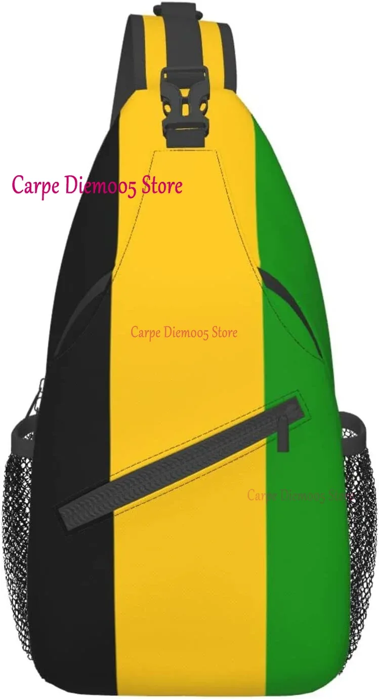 sac à dos à bandoulière drapeau de la jamaïque pour hommes et femmes, sac de sport durable pour le cyclisme, les voyages, la randonnée, le jour