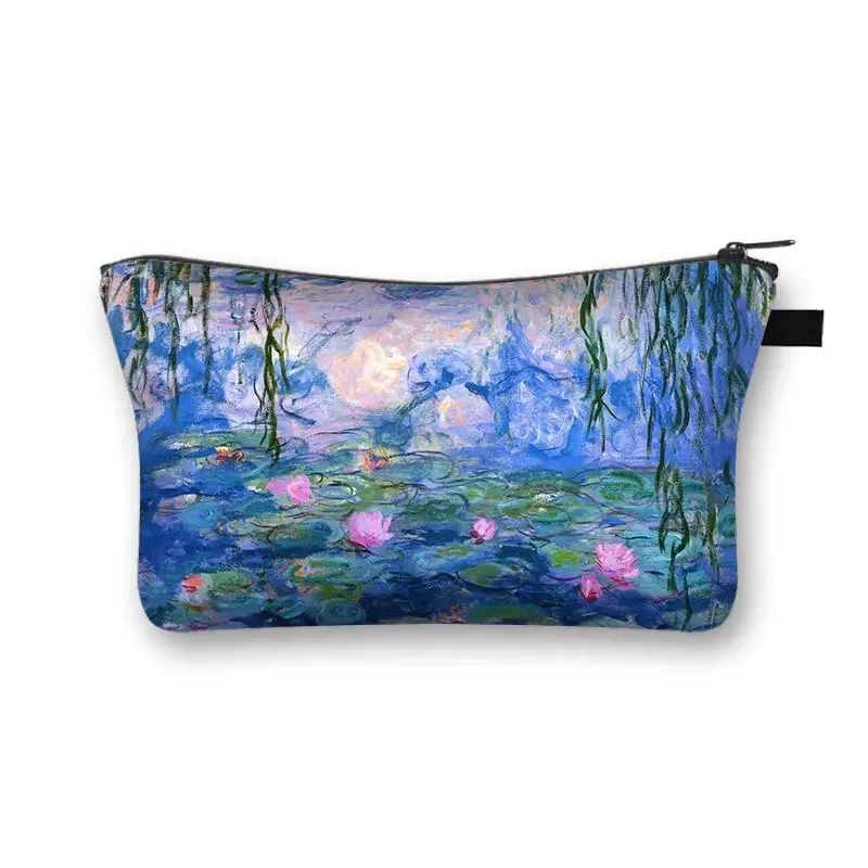 starry night / kiss / waterlily – trousse à cosmétiques pour femmes, trousse de maquillage van gogh / gustav klimt / monet