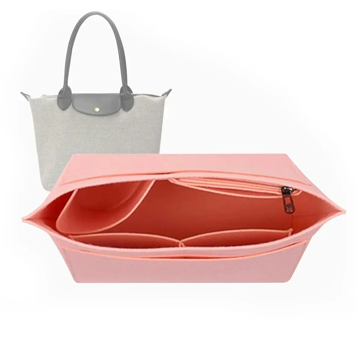 organisateur de sac à main, organisateur de sac à main en feutre multi-poches, organisateur de sac fourre-tout pliant pour insérer l'organisateur de portefeuille pour sac à main