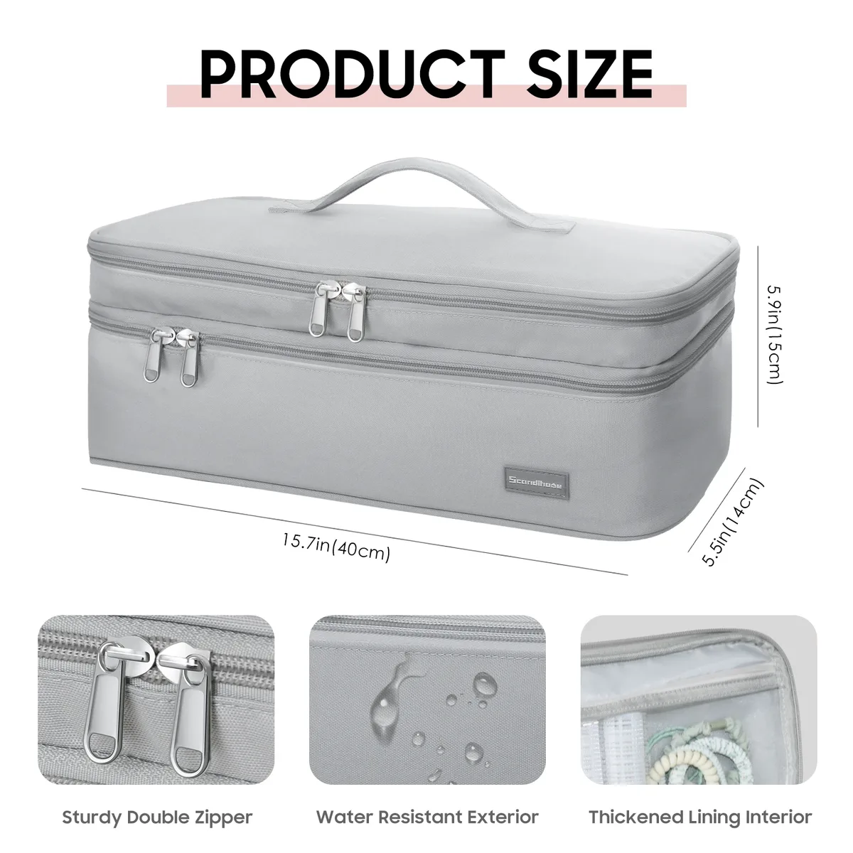 mallette de transport de voyage à double couche, sac de rangement d'accessoires de rêves, sac d'évaluation portable, volumateur de sèche-cheveux en une étape, brosse à air chaud