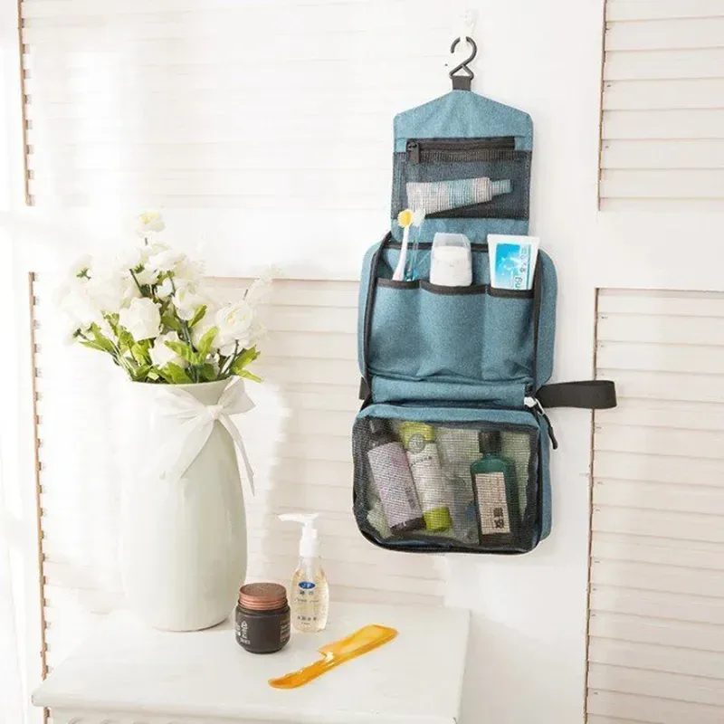trousse de toilette de voyage pour hommes et femmes, imperméable, maquillage, cosmétique, beau, pliant, hoand, évaluation de douche