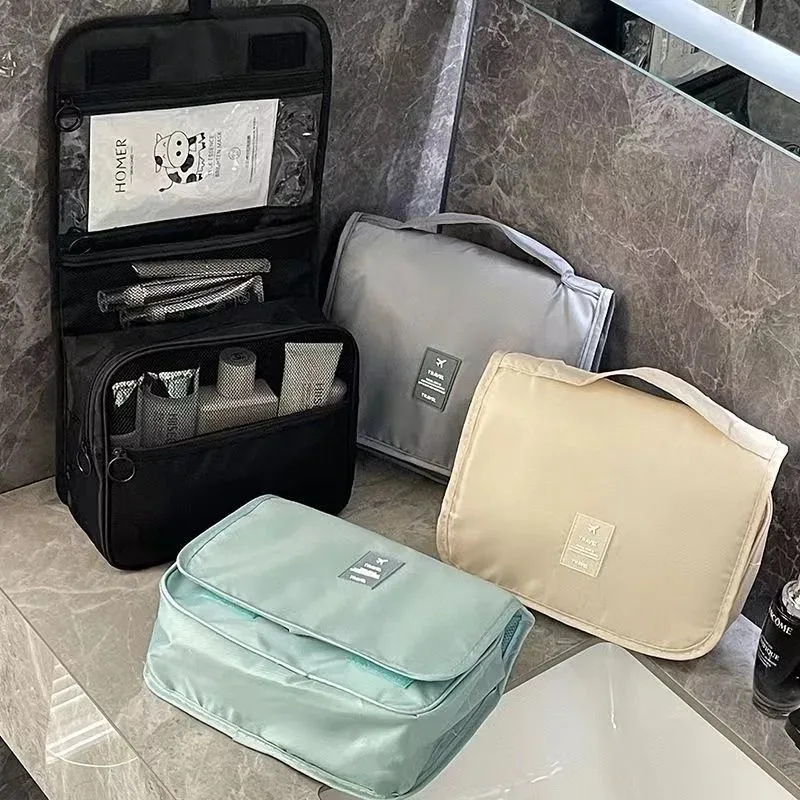 sac de maquillage de voyage, pochette de rangement de produits de toilette de grande capacité, organisateur de maquillage de voyage, sac de beauté étanche, sac de lavage de salle de bain