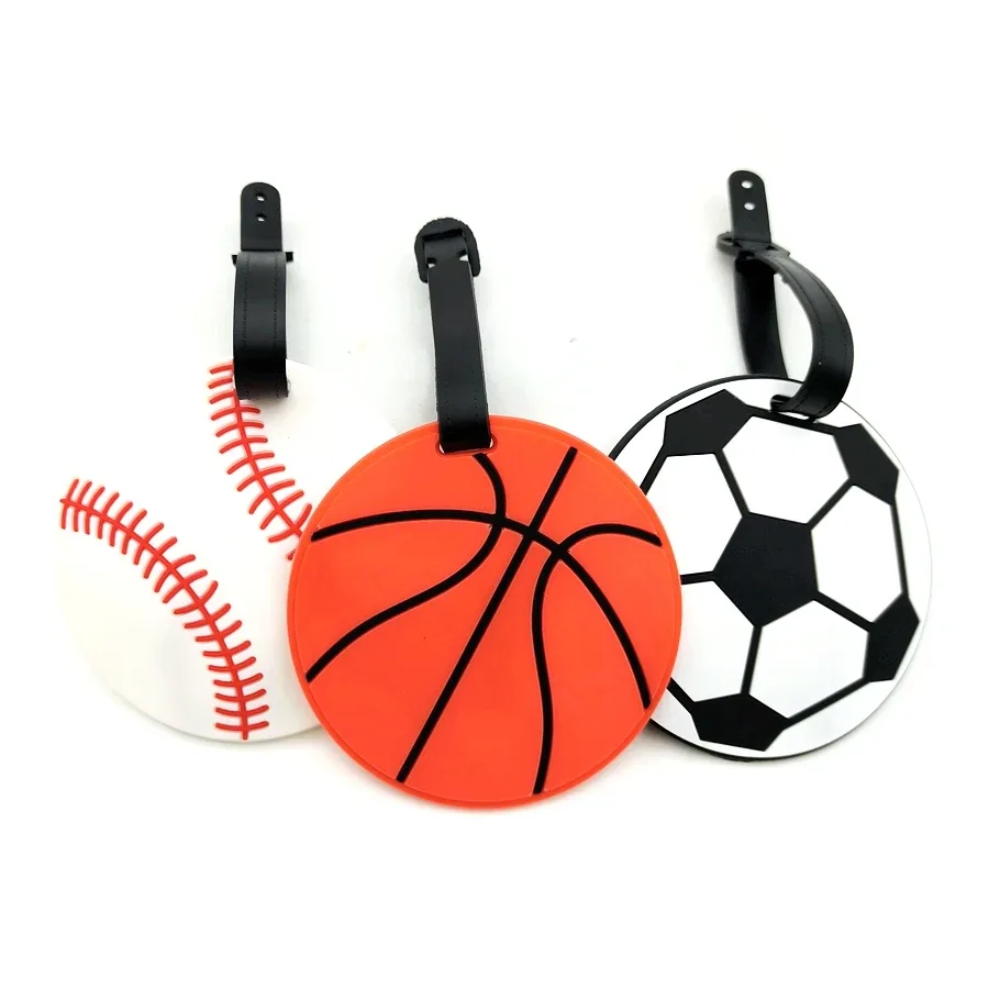 étiquettes à bagages pour les amateurs de basket-ball, de baseball et de football, accessoire de sac de voyage, 1 pièce/3 pièces