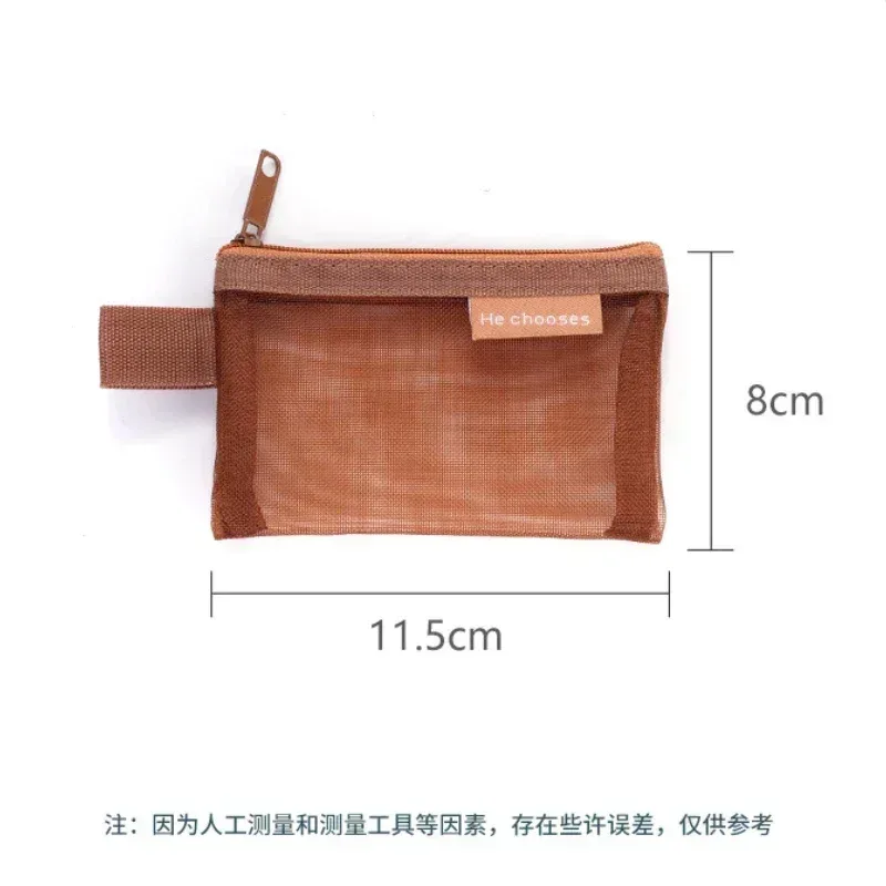 petit sac carré de couleur unie pour pièces de monnaie, maille en nylon, rouge à lèvres, clé, écouteurs, support organisateur, bus, banque, carte d'identité, cartes de crédit, pochette de rangement