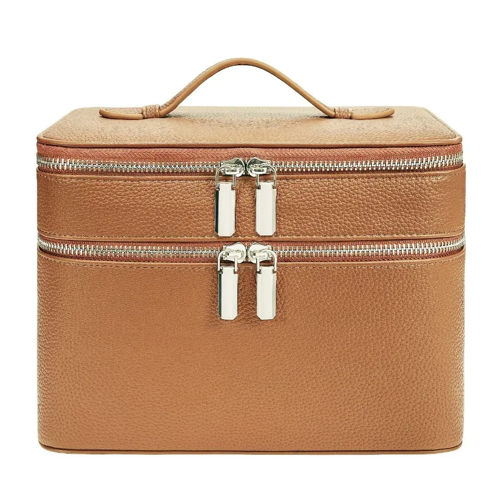 sac de rangement en pu pour cosmétiques, grande capacité, motif esthétique, trousse de toilette étanche en pu pour voyage