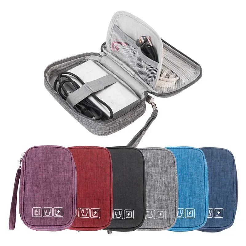 sac de rangement de câbles étanche, organisateur électronique numérique, chargeur de ligne de données usb portable, sac de rangement de prise, organisateur de câbles de voyage