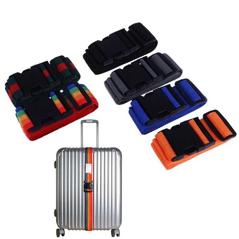 sangle d'emballage en nylon durable pour bagages de voyage, serrure sécurisée pour valise, ceinture, 2m, 1pc