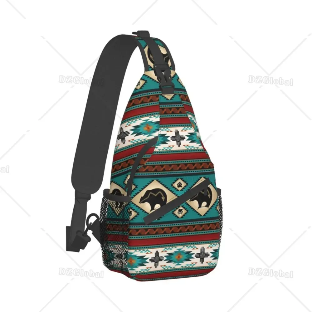 sacs de poitrine géométriques marron et noir pour femmes et hommes, sac à dos à bandoulière, sac à dos de voyage, sac de jour de randonnée, sac de sport initié décontracté