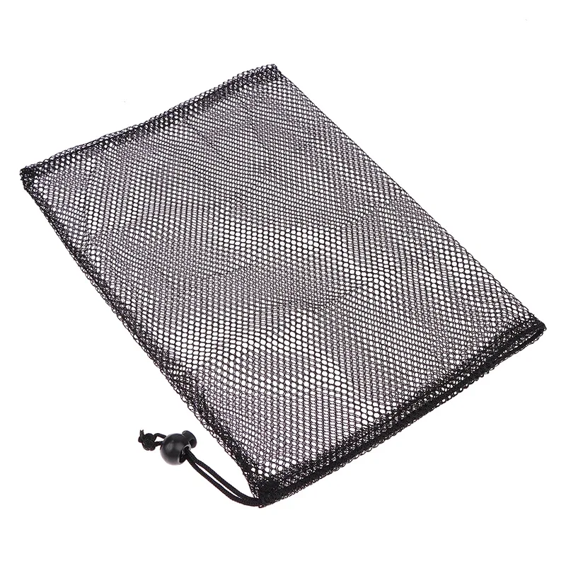 sac de rangement multifonctionnel en nylon noir durable avec cordon de serrage, idéal pour la maison, les voyages, les activités de plein air, le linge et comme sac de rangement.