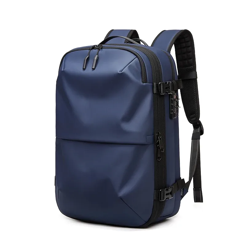 sac à dos de voyage pour hommes, sac à dos à compression sous vide pour ordinateur portable de 17 pouces, sac à dos d'affaires de grande capacité, sac à dos d'école extensible pour randonnée