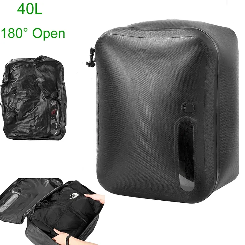 organisateur voyage nylon noir ouverture 180 degres sac compression imperméable pochette rangement grande capacite transport