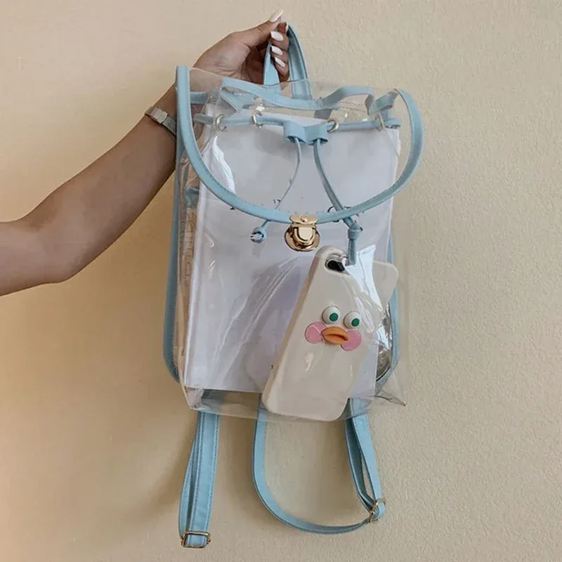 sac à dos transparent en pvc pour femmes, sacoches, à l'école, initié