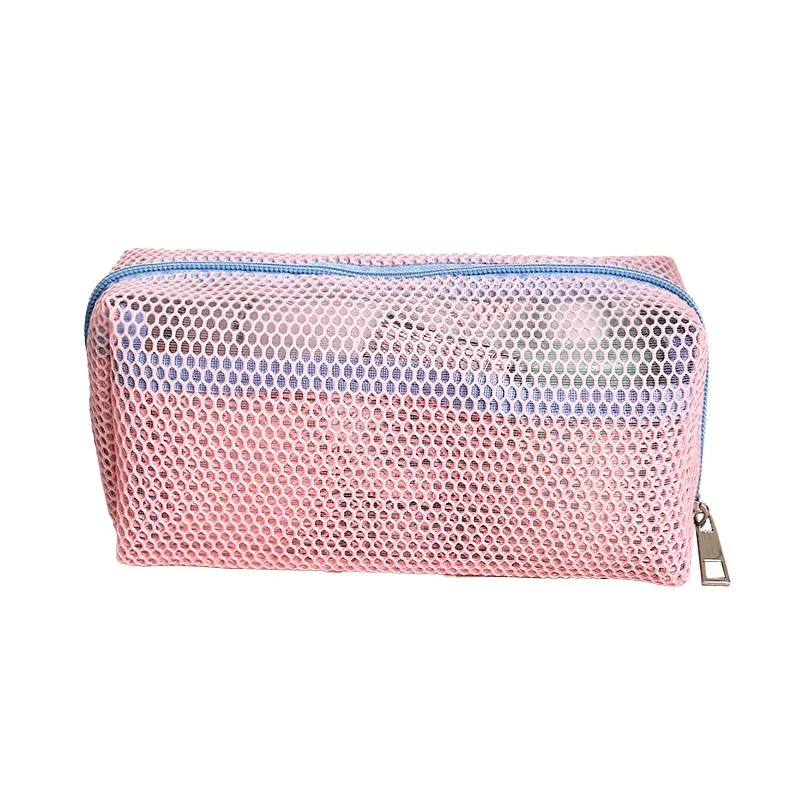 sac à cosmétiques de voyage en maille noire, 1 pièce, sac de maquillage à fermeture éclair pour femmes, trousse de toilette de lavage, organisateur de maquillage, pochette de rangement portable