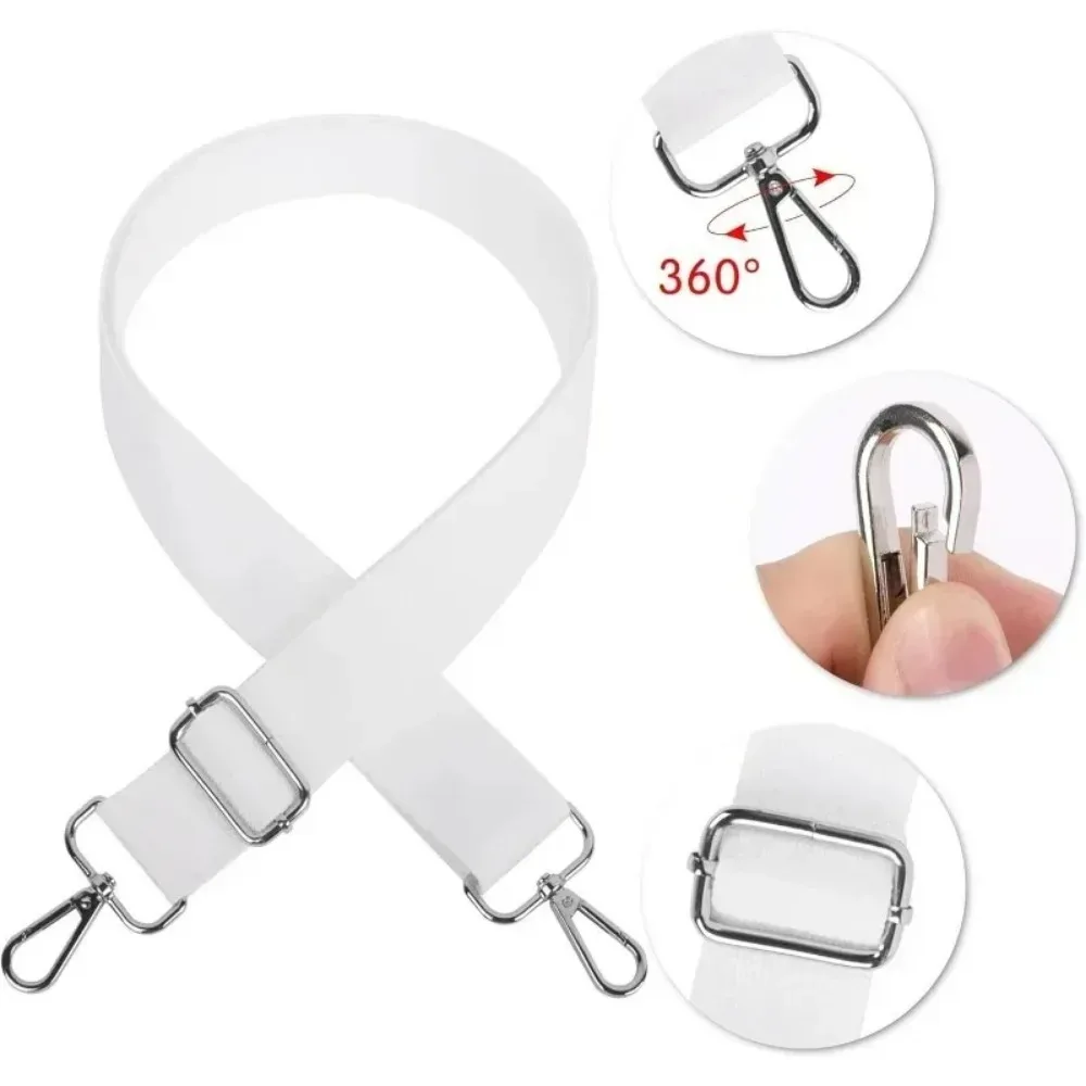 sangle de sac à bandoulière large de 3,8 cm avec crochets pivotants en métal, sangle de remplacement réglable blanche pour sac à bandoulière