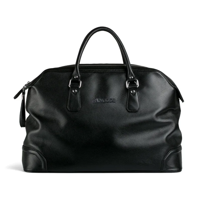 sac de voyage de luxe pour homme en cuir véritable, sac de voyage en cuir pour homme, sacs de week-end, sac à bandoulière pour la nuit, sac fourre-tout masculin noir