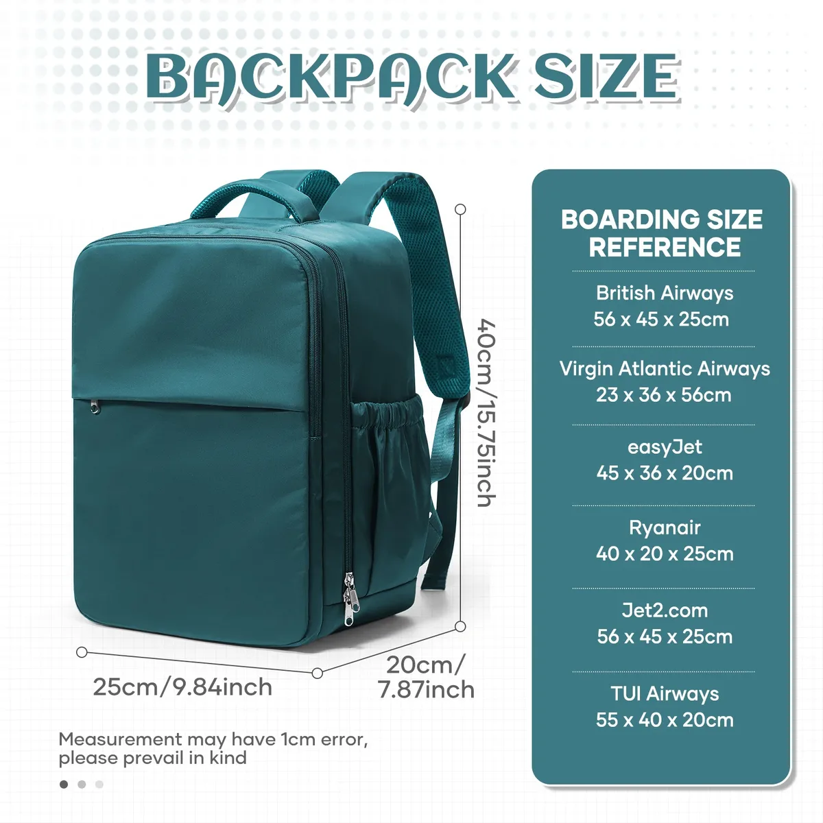 ryanair 40x30x20 sac à dos résistant à l'eau sac femmes cabine voyage sac à dos pochette d'ordinateur grande capacité easyjet sac à dos de transport