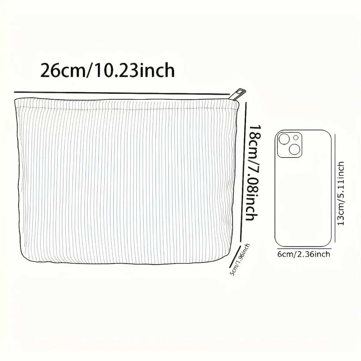 sac à cosmétiques en velours côtelé imprimé mignon, grande capacité, pochette de rangement de maquillage portable pour femmes et filles