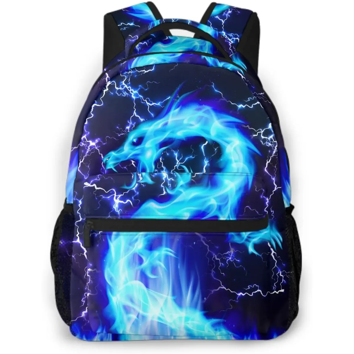 sac à dos dragon bleu, sac à livres à éclairage cool pour enfants, adolescentes, filles et garçons, cadeaux de retour à l'école pour 2e 3e 4e 5e 6e année