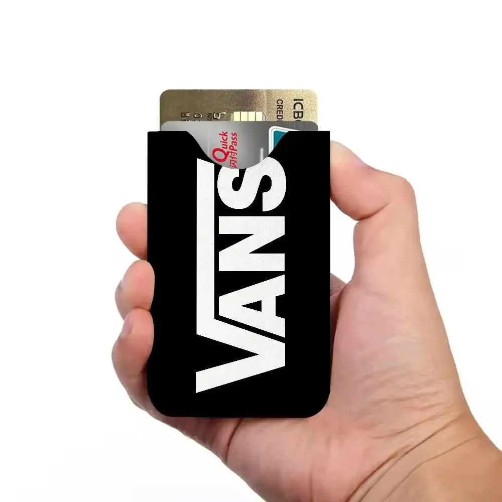 porte-cartes en cuir pu v-vans ultra fin, organisateur de cartes de crédit et d'identité, porte-cartes de visite léger