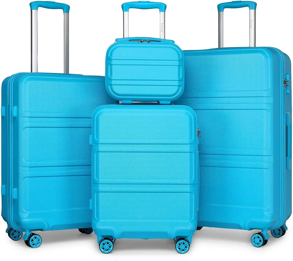 kono 4 pièces coffre dur coffre ensemble léger abs roues jumelles chariots tsa serrure valise ensemble s-m-l-xl