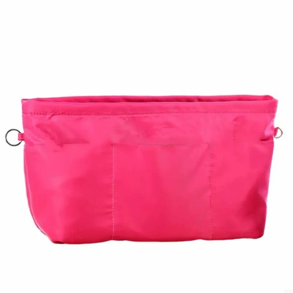 sac de rangement cosmétique avec fermeture éclair, sacs de rangement multi-poches, sac à main multifonctionnel, sac intérieur de couleur unie