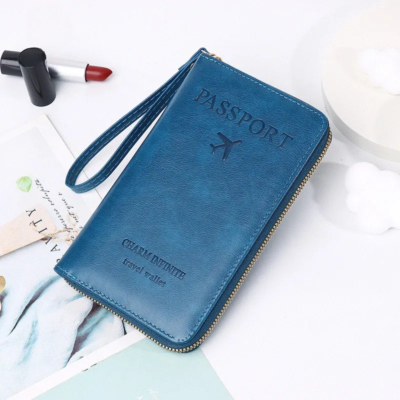 mode multi-fonction voyage rfid porte-passeport housse femmes hommes pu cuir doccument paquet billet sacs de protection
