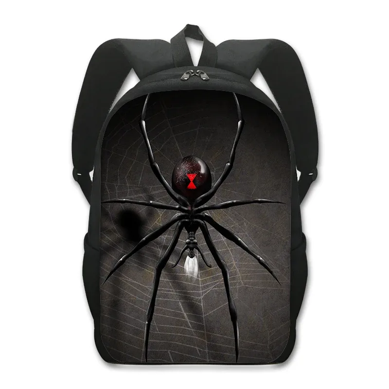 sac à dos imprimé animal de compagnie de 16 pouces pour femme et enfant, fourre-tout d'école, de voyage, avec grenouille, caméléon, serpent, araignée, livre, cadeau