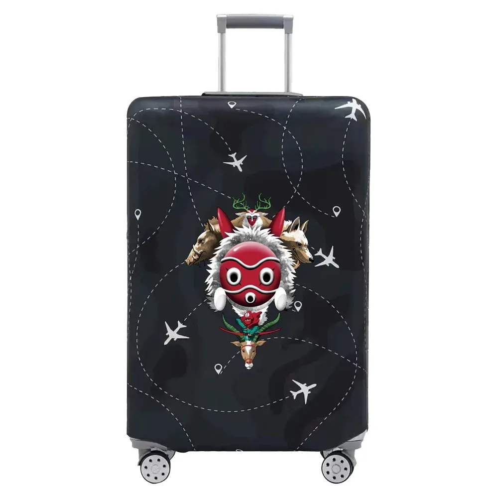 housse valise tissu extensible noire motif ramen bacon dessin animé voyage protection valise taille s m xl