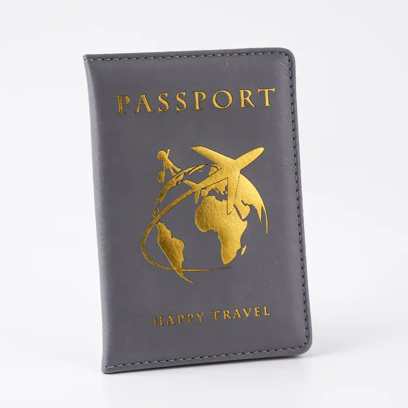 porte-passeport personnalisé pour avion, couvre-passeport de voyage, étui en pu à la mode pour cartes et billets