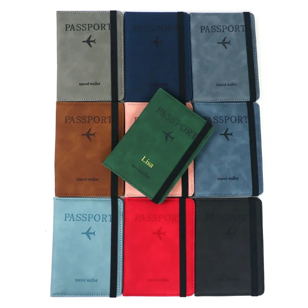 porte-passeport rfid en cuir pu, porte-cartes, étui de voyage, accessoires essentiels pour les voyages en famille, pour femmes et hommes.