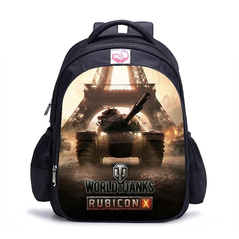 sac à dos de jeu du monde des chars pour enfant et adolescent, 16 pouces, pour livre, garçons et garçons