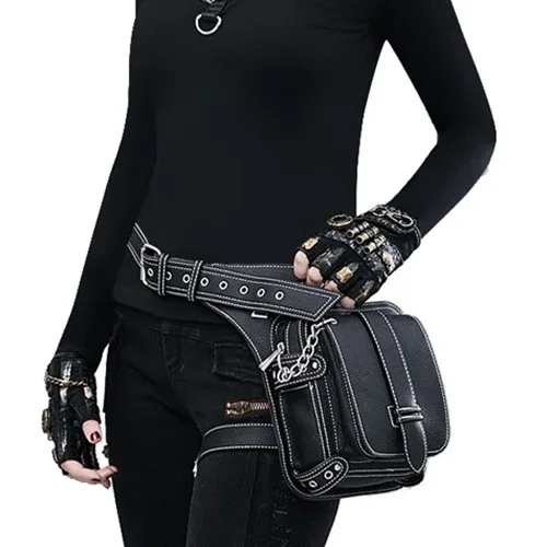 steampunk taille jambe sacs femmes hommes style victorien étui sac moto cuisse hanche ceinture packs messager sacs à bandoulière